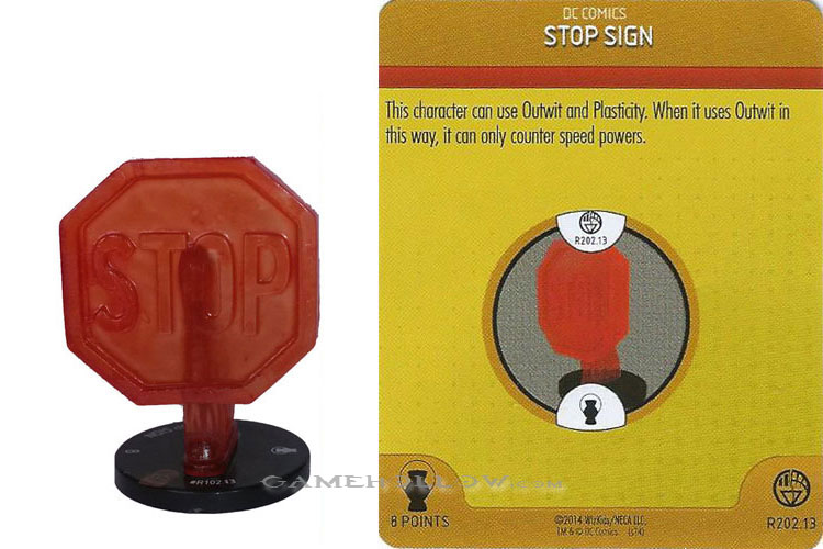 Heroclix DC War of Light OP R202.13 Construct Red Stop Sign 3D Relic SR