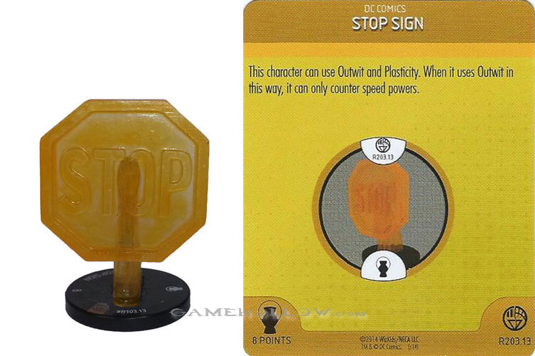 Heroclix DC War of Light OP R203.13 Construct Orange Stop Sign 3D Relic SR