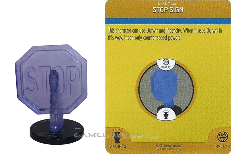 Heroclix DC War of Light OP R204.13 Construct Indigo Stop Sign 3D Relic SR