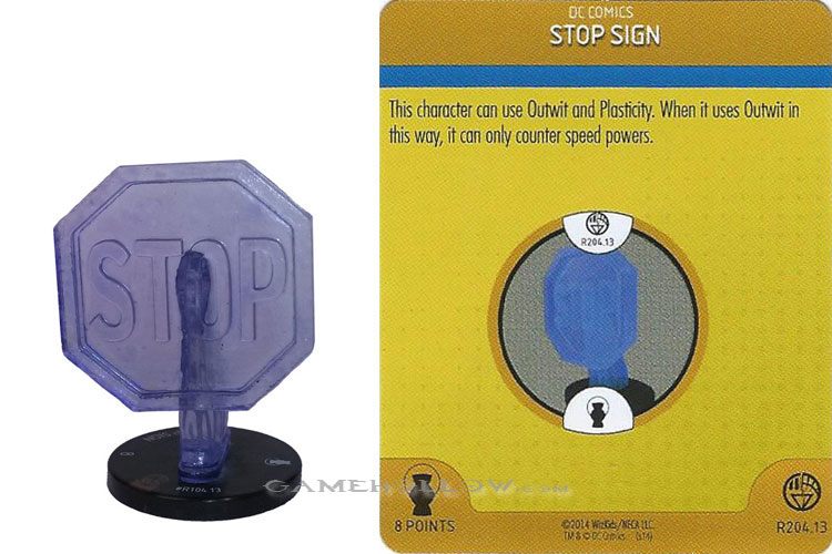 Heroclix DC War of Light OP R204.13 Construct Indigo Stop Sign 3D Relic SR