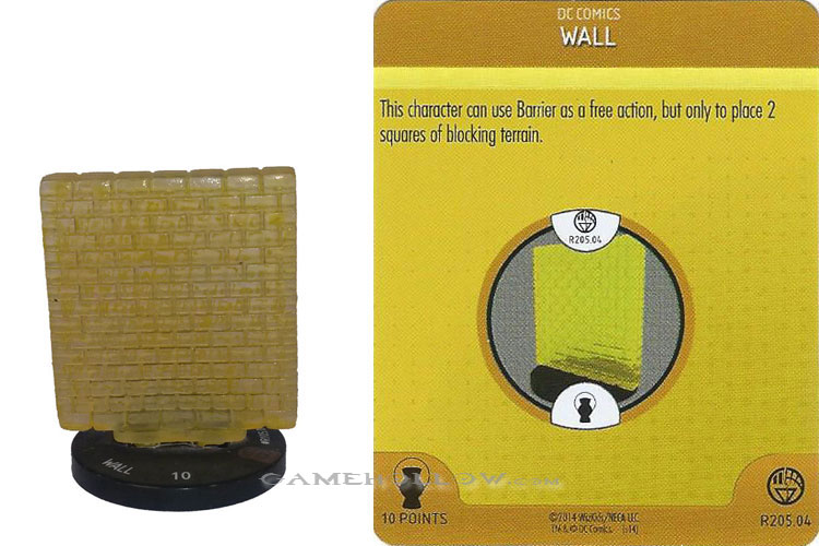 Heroclix DC War of Light OP R205.04 Construct Yellow Wall 3D Relic SR