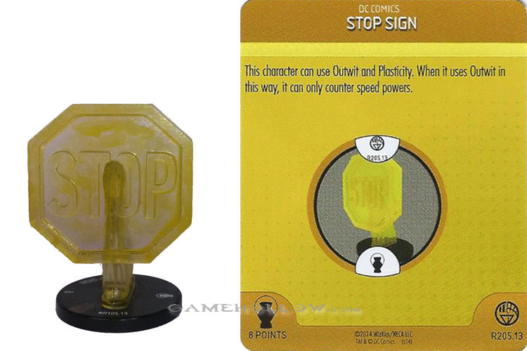 Heroclix DC War of Light OP R205.13 Construct Yellow Stop Sign 3D Relic SR