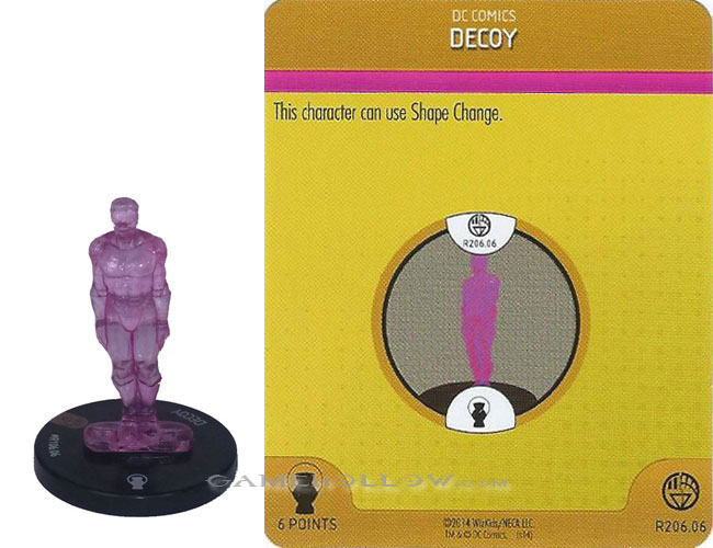 Heroclix DC War of Light OP R206.06 Construct Violet Decoy 3D Relic SR