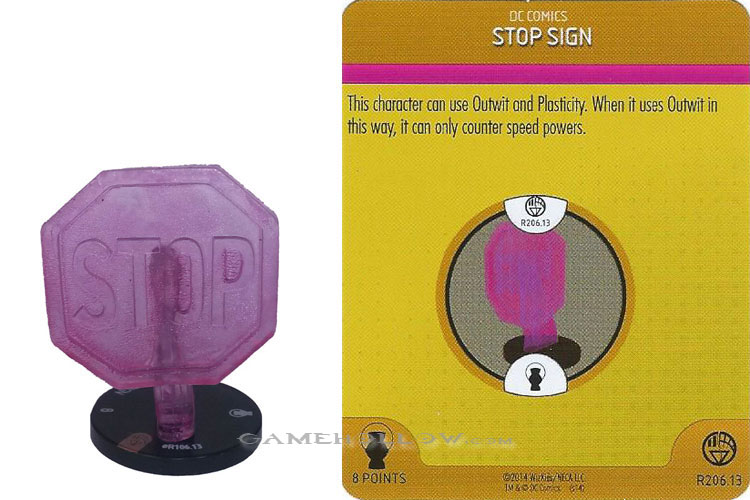 Heroclix DC War of Light OP R206.13 Construct Violet Stop Sign 3D Relic SR