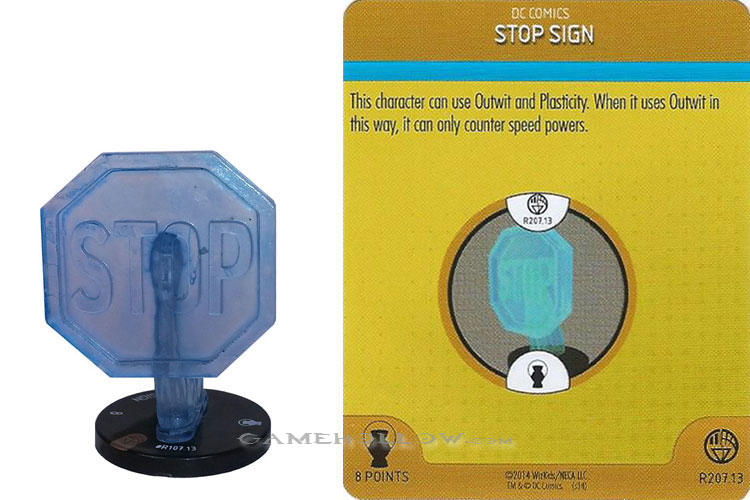 Heroclix DC War of Light OP R207.13 Construct Blue Stop Sign 3D Relic SR
