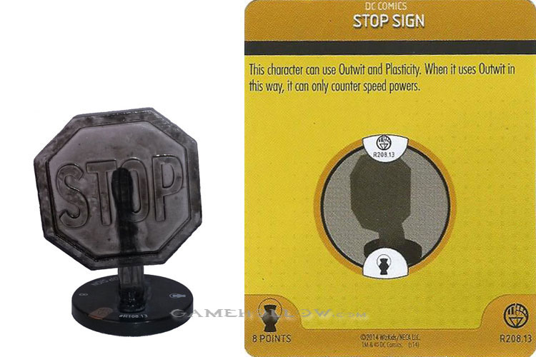 Heroclix DC War of Light OP R208.13 Construct Black Stop Sign 3D Relic SR