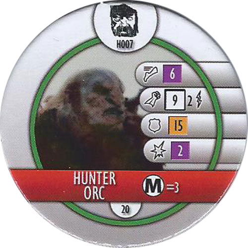 Heroclix Lord of the Rings Desolation of Smaug H007 Hunter Orc (horde token)