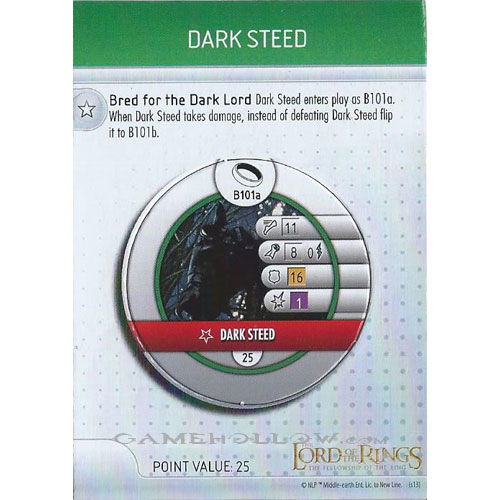 Heroclix Lord of the Rings Fellowship of the Ring B101 Dark Steed (bystander token)