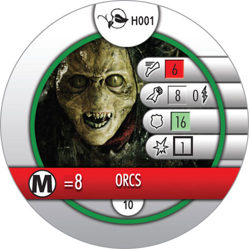 Heroclix Lord of the Rings Lord of the Rings H001 Orcs (horde token)