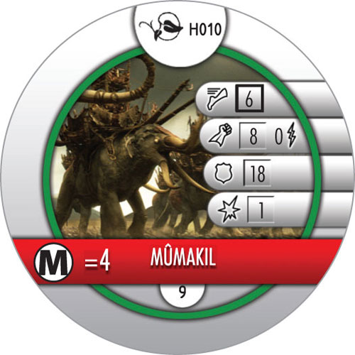 Heroclix Lord of the Rings Lord of the Rings H010 Mumakil LE OP Kit (horde token)