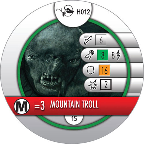 Heroclix Lord of the Rings Lord of the Rings H012 Troll LE OP Kit Mountain (horde token)