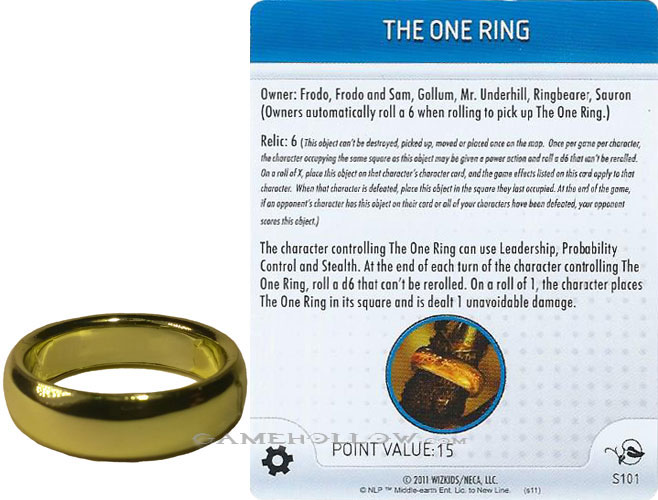 Heroclix Lord of the Rings Lord of the Rings S101 One Ring 3D Object LE OP Kit