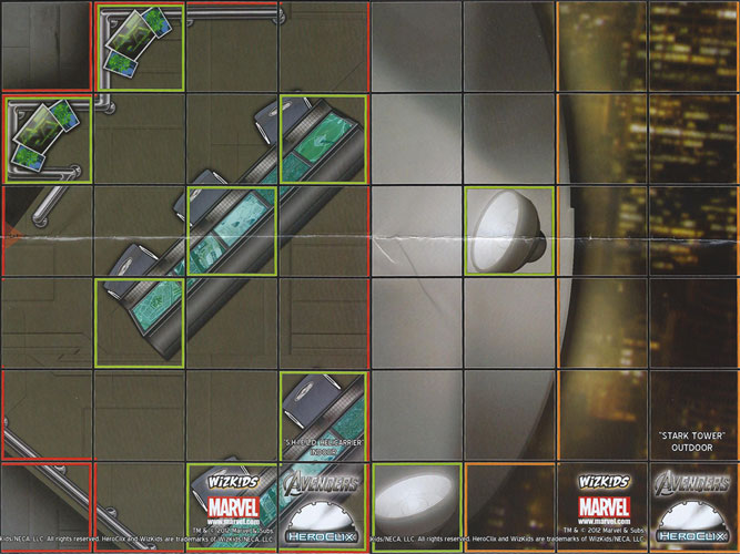 Heroclix Marvel Avengers Movie Map S.H.I.E.L.D Helicarrier / Stark Tower (Avengers Movie)