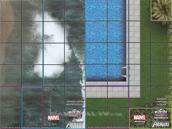 Heroclix Maps, Tokens, Objects, Online Codes Map Arcade's Arena / Avengers Compound (Assemble)