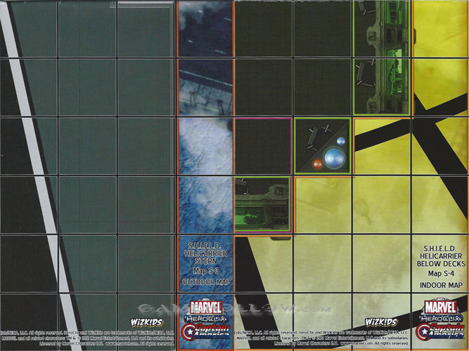 Heroclix Maps, Tokens, Objects, Online Codes Map S.H.I.E.L.D Helicarrier Stern / Below Decks (Captain America)