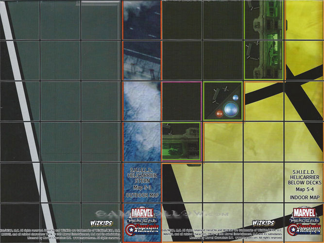 Heroclix Marvel Captain America Map S.H.I.E.L.D Helicarrier Stern / Below Decks (Captain America)