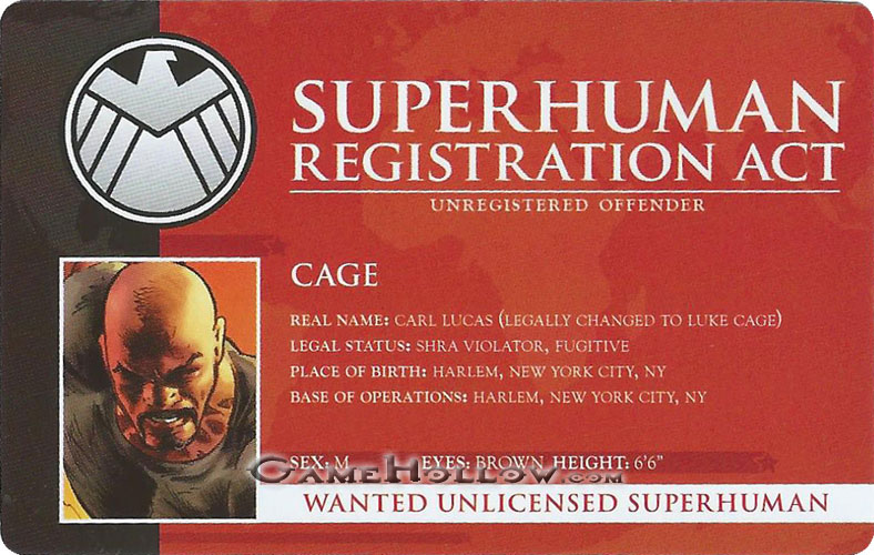 Heroclix Marvel Civil War OP Bounty Card Cage