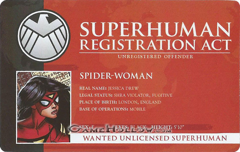 Heroclix Marvel Civil War OP Bounty Card Spider-Woman