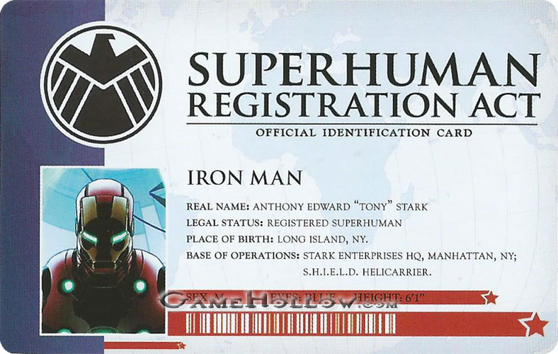 Heroclix Marvel Civil War OP Bounty Card Iron Man