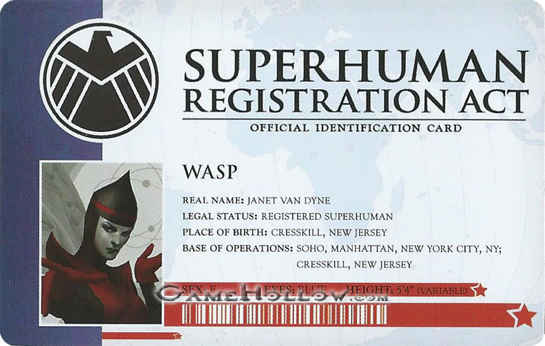 Heroclix Marvel Civil War OP Bounty Card Wasp