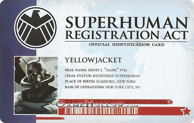 Heroclix Marvel Civil War OP Bounty Card Yellowjacket