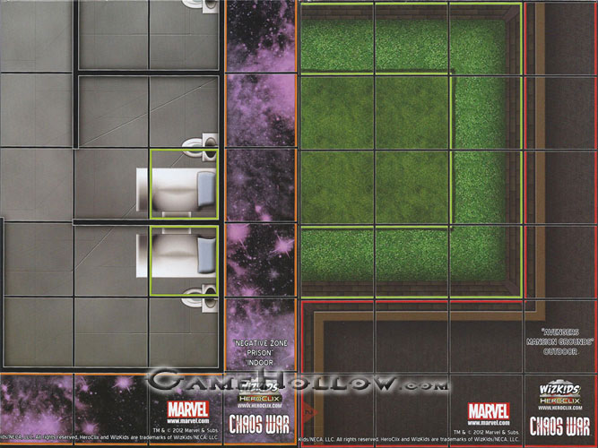 Heroclix Marvel Chaos War Map Negative Zone Prison / Avengers Mansion Grounds (Chaos War)