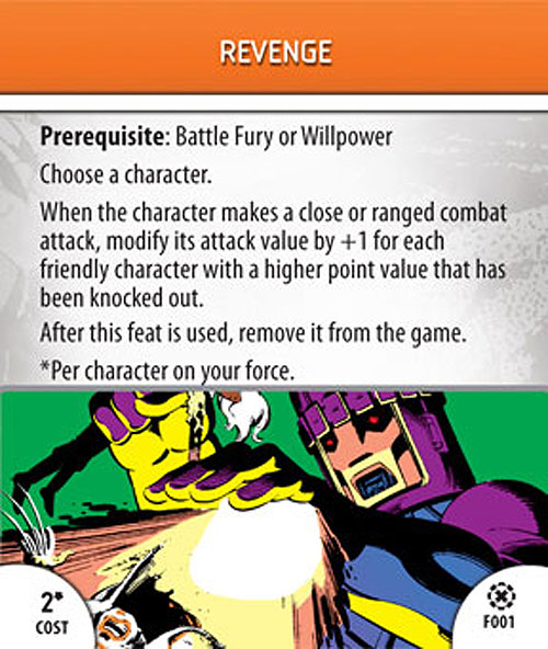 Heroclix Marvel Days of Future Past F001 Revenge (feat card)