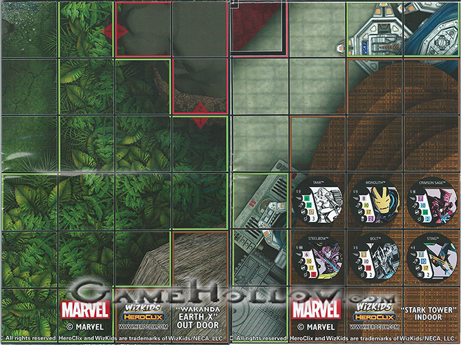 Heroclix Maps, Tokens, Objects, Online Codes Map Wakanda Earth X / Stark Tower