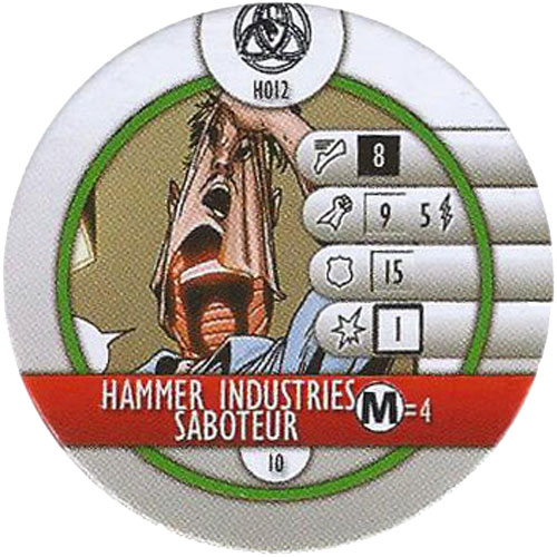 Heroclix Marvel Fear Itself OP H012 Hammer Industries Saboteur (horde token)