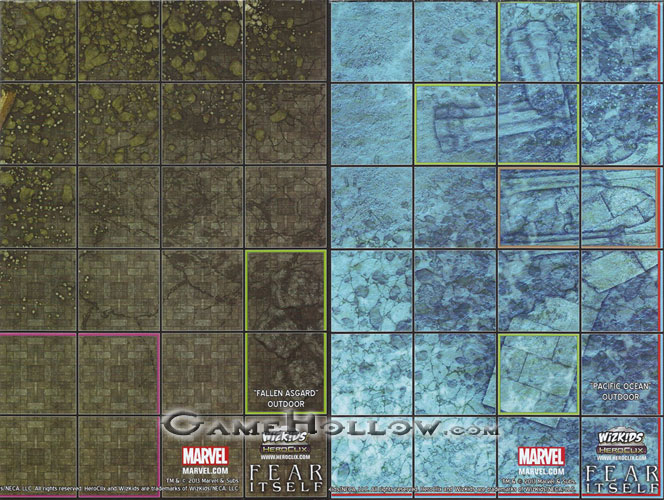 Heroclix Marvel Fear Itself OP Map Fallen Asgard / Pacific Ocean (Fear Itself)