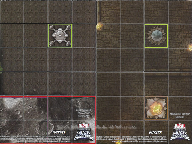 Heroclix Maps, Tokens, Objects, Online Codes Map Blue Area of the Moon / Realm of Death (Galactic Guardians)