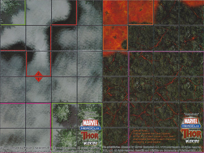 Heroclix Maps, Tokens, Objects, Online Codes Map Jotunheim / Muspelheim (Hammer of Thor Fast Forces)