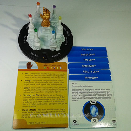 Heroclix Marvel Infinity Gauntlet  Infinity Gauntlet +6 Power Gems Complete, R101-S106