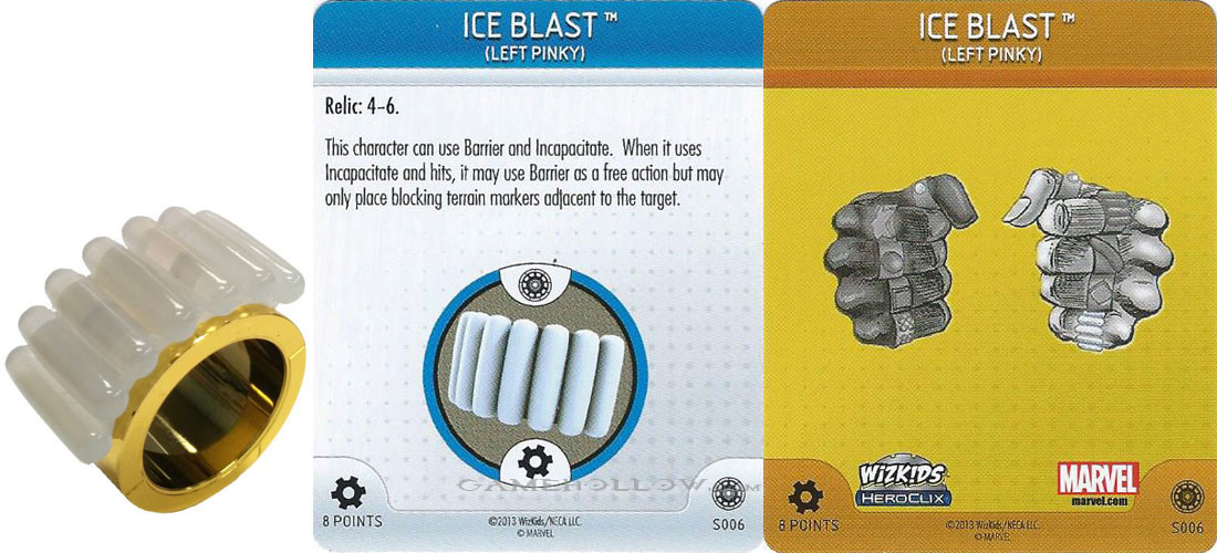 Heroclix Marvel Invincible Iron Man S006 R006 Ring Ice Blast 3D Object LE