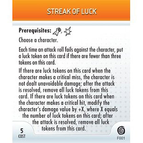 Heroclix Marvel Mutations & Monsters F001 Streak Of Luck
