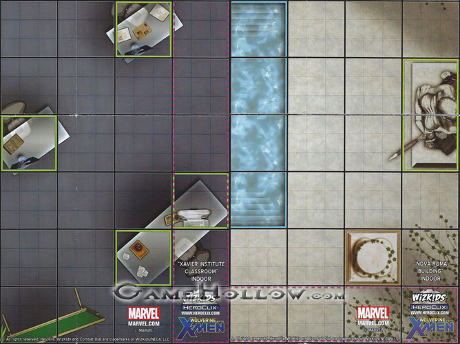 Heroclix Marvel Wolverine and the X-Men Map Xavier Institute Classroom / Nova Roma Building (Giant-Size X-Men)
