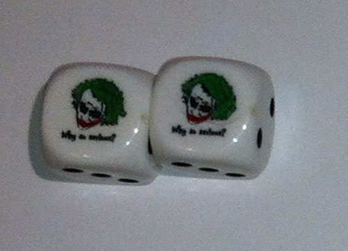 Heroclix Maps, Tokens, Objects, Online Codes Dice Set Joker Engraved Why so serious (2 Dice)