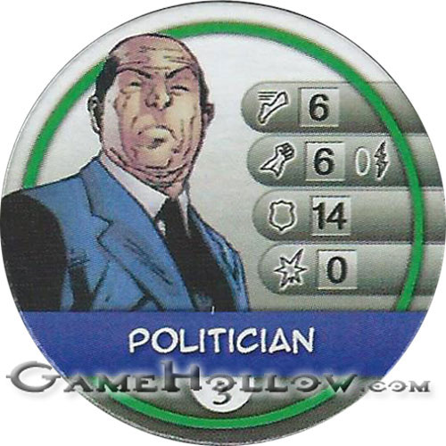 Heroclix Maps, Tokens, Objects, Online Codes Token Bystander Politician (Infinity Challenge)