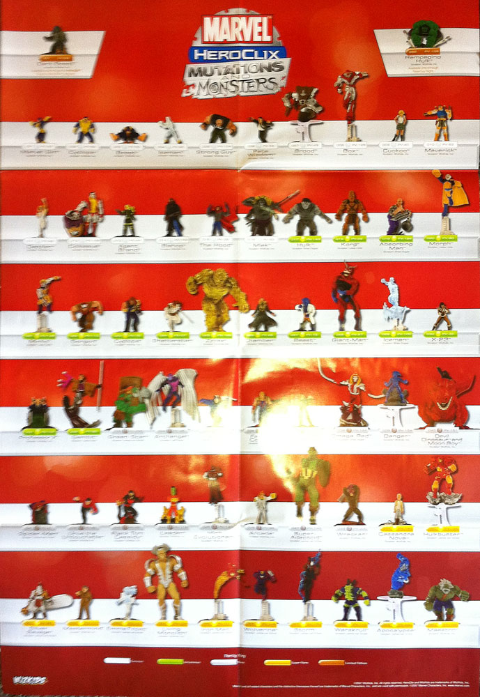 Heroclix Maps, Tokens, Objects, Online Codes Set Poster Mutations & Monsters
