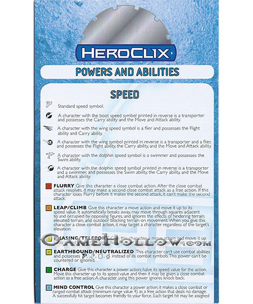 Heroclix Maps, Tokens, Objects, Online Codes Starter Set 2011 Powers and Abilities Card