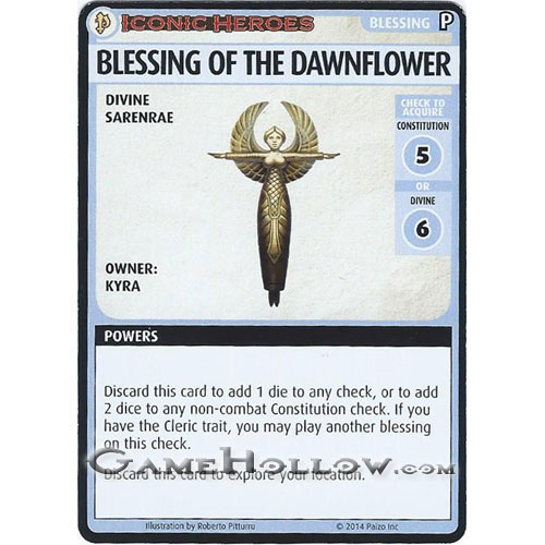 Pathfinder Miniatures Iconic Heroes Set 2 ACG Card Blessing of Dawnflower (Kyra)