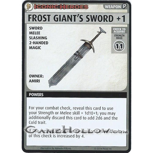 Pathfinder Miniatures Iconic Heroes Set 2 ACG Card Frost Giant's Sword (Amiri)