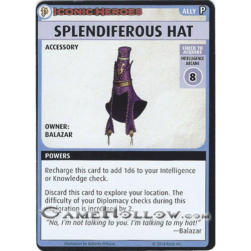 Pathfinder Miniatures Iconic Heroes Set 3 ACG Card Splediferous Hat (Balazar)