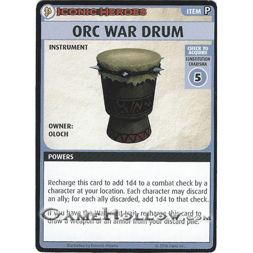 Pathfinder Miniatures Iconic Heroes Set 5 AGC Card Orc War Drum (Oloch)