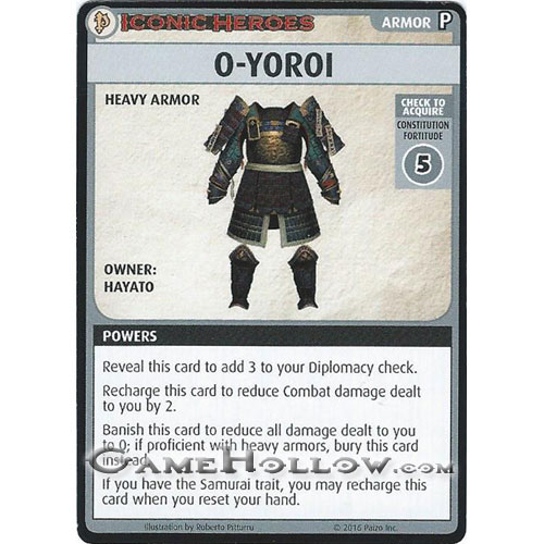 Pathfinder Miniatures Iconic Heroes Set 6 AGC Card O-Yoroi (Hayato)