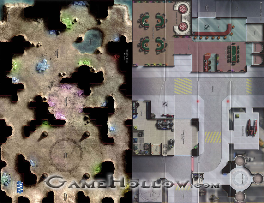 Star Wars Miniatures Maps, Tiles & Missions Map Coruscant Streets / Crystal Caves of Ilum
