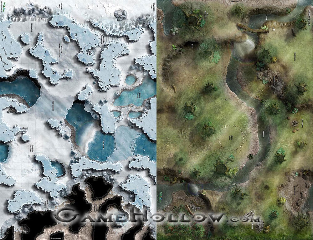 Star Wars Miniatures Maps, Tiles & Missions Map Glacial Rift / Forest Glade