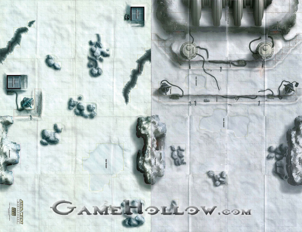 Star Wars Miniatures Maps, Tiles & Missions Map Hoth Ice Plains / Shield Generator (AT-AT Scenario)