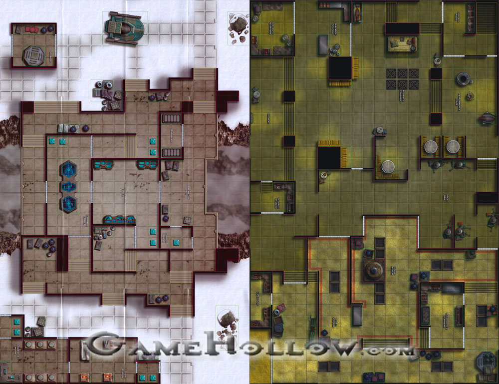 Star Wars Miniatures Maps, Tiles & Missions Map Ice World Rhen Var Citadel / Jabbas Gangster Palace