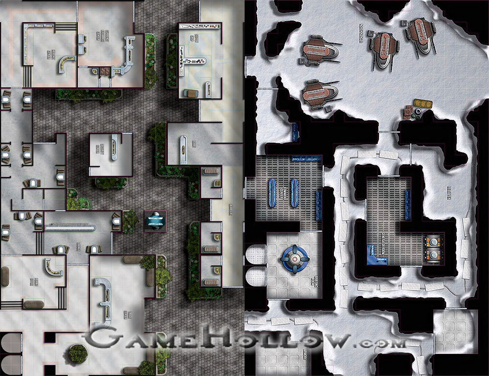 Star Wars Miniatures Maps, Tiles & Missions Map Imperial Trade Center Plaza / Ice Fortress North